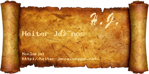 Heiter János névjegykártya