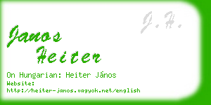 janos heiter business card
